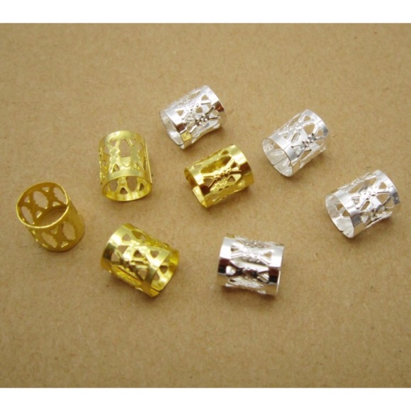 Hair Cuffs/Beads - Silver And/Or Gold- 10 PC - Picture 2 of 6